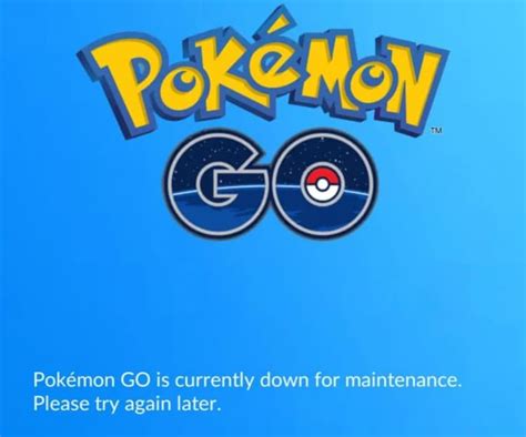 is pokemon go down|pokemon go down for maintenance.